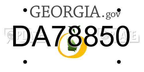 DA78850 Georgia License Plate