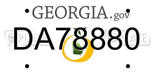 DA78880 Georgia License Plate