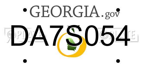 DA7S054 Georgia License Plate