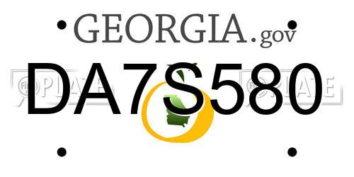 DA7S580 Georgia License Plate