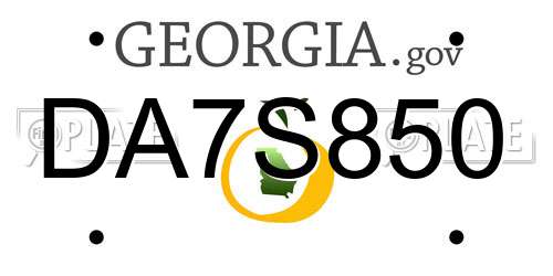 DA7S850 Georgia License Plate
