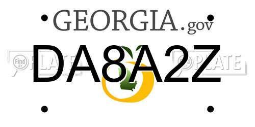 DA8A2Z Georgia License Plate