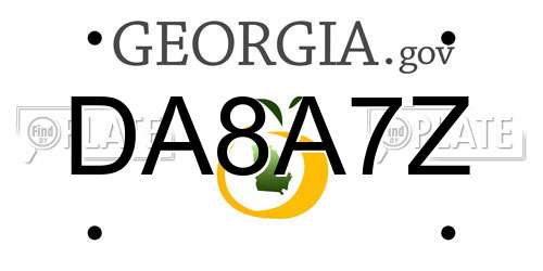 DA8A7Z Georgia License Plate