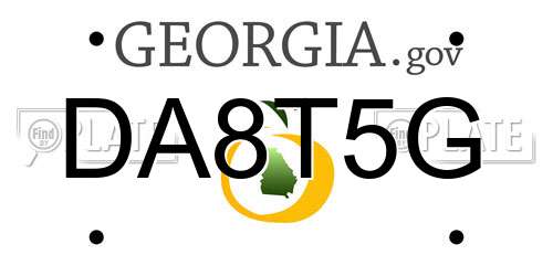 DA8T5G Georgia License Plate