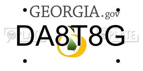 DA8T8G Georgia License Plate