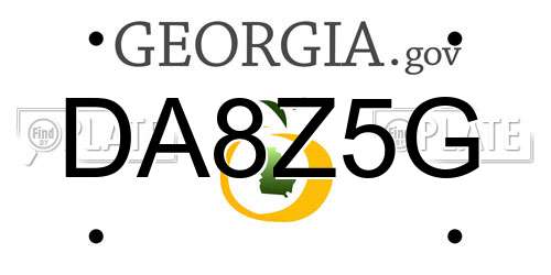 DA8Z5G Georgia License Plate