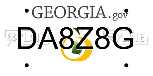DA8Z8G Georgia License Plate