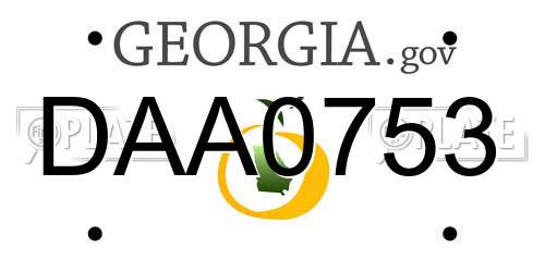 DAA0753 Georgia License Plate