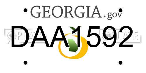 DAA1592 Georgia License Plate