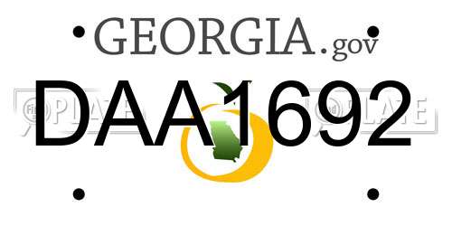 DAA1692 Georgia License Plate