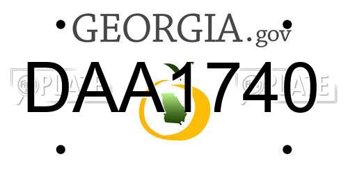 DAA1740 Georgia License Plate