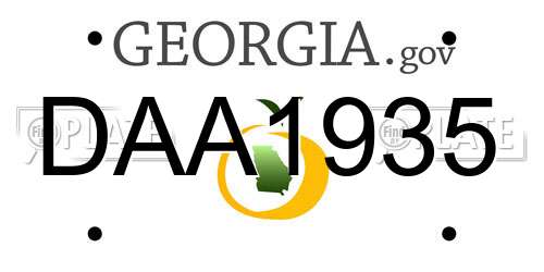 DAA1935 Georgia License Plate