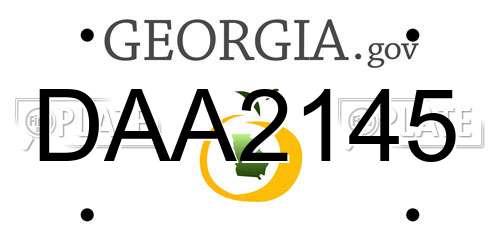 DAA2145 Georgia License Plate