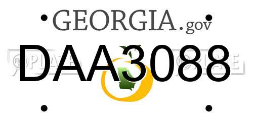 DAA3088 Georgia License Plate