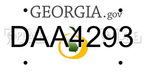 DAA4293 Georgia License Plate