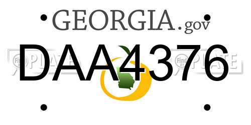 DAA4376 Georgia License Plate