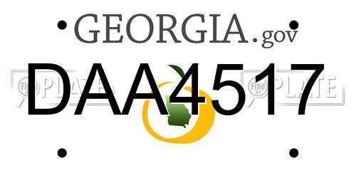 DAA4517 Georgia License Plate