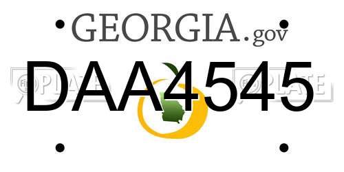DAA4545 Georgia License Plate