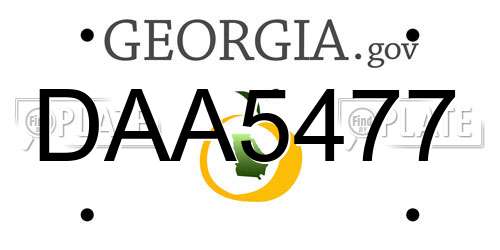 DAA5477 Georgia License Plate
