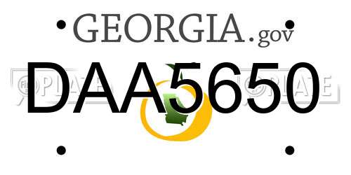 DAA5650 Georgia License Plate