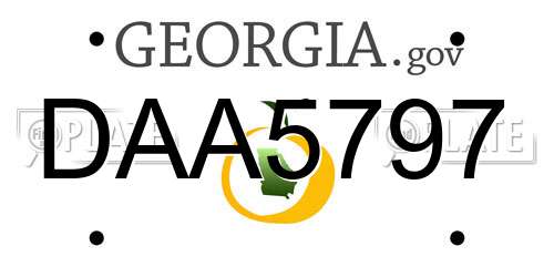 DAA5797 Georgia License Plate