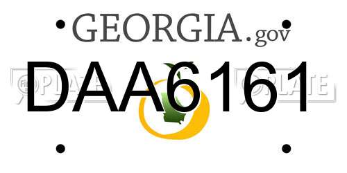 DAA6161 Georgia License Plate