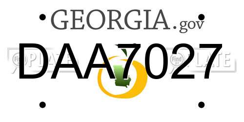 DAA7027 Georgia License Plate
