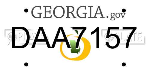 DAA7157 Georgia License Plate