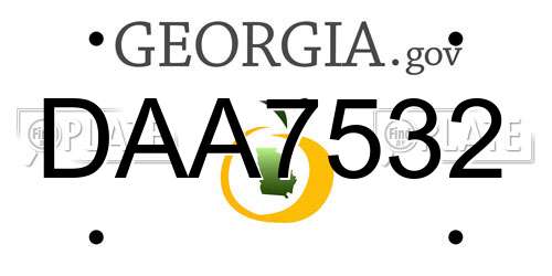 DAA7532 Georgia License Plate