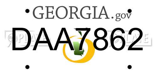 DAA7862 Georgia License Plate