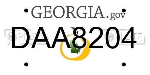 DAA8204 Georgia License Plate