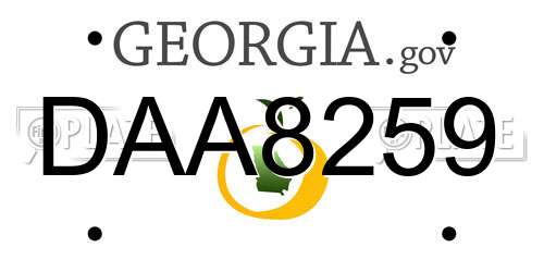 DAA8259 Georgia License Plate