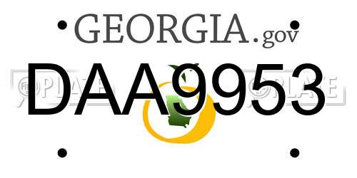 DAA9953 Georgia License Plate
