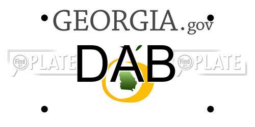 DAB Georgia License Plate