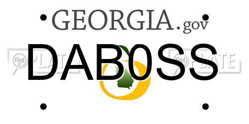 DAB0SS Georgia License Plate