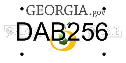 DAB256 Georgia License Plate