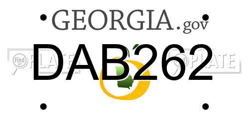 DAB262 Georgia License Plate