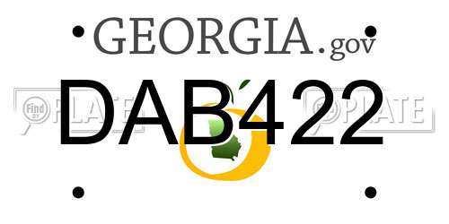 DAB422 Georgia License Plate