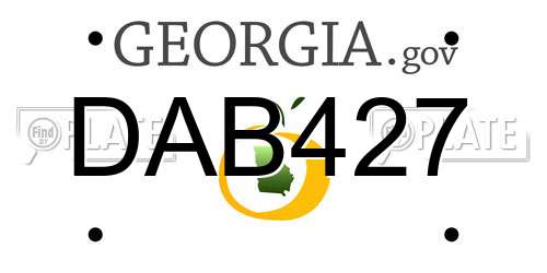 DAB427 Georgia License Plate