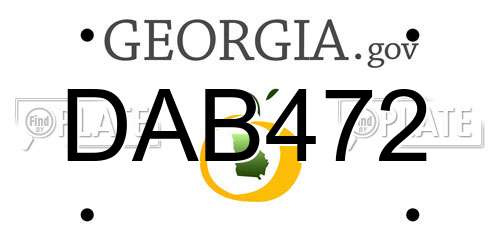 DAB472 Georgia License Plate