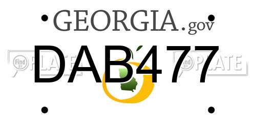 DAB477 Georgia License Plate