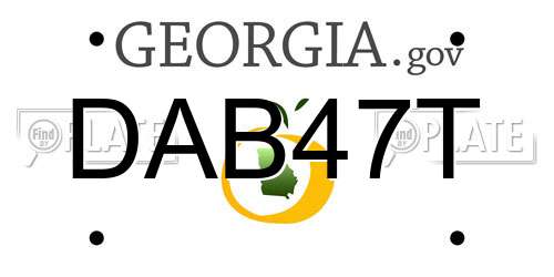 DAB47T Georgia License Plate