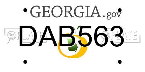 DAB563 Georgia License Plate