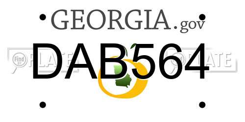 DAB564 Georgia License Plate