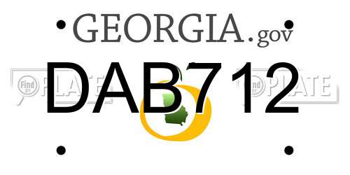 DAB712 Georgia License Plate