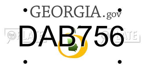 DAB756 Georgia License Plate