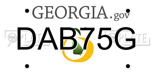 DAB75G Georgia License Plate
