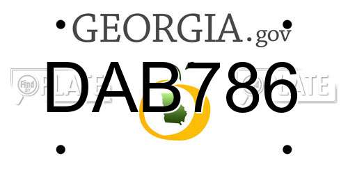 DAB786 Georgia License Plate