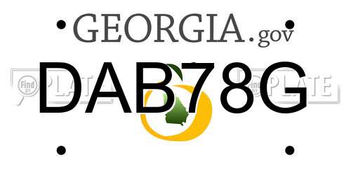 DAB78G Georgia License Plate