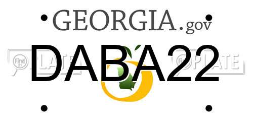 DABA22 Georgia License Plate